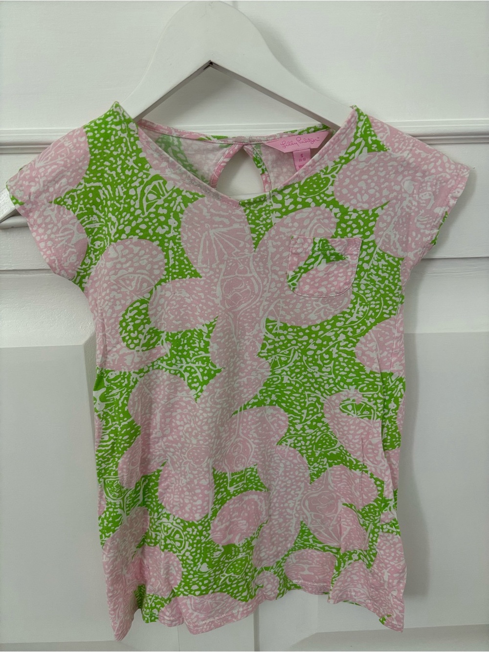 Lilly Pulitzer Pink and Green Floral Casual Kids Dress